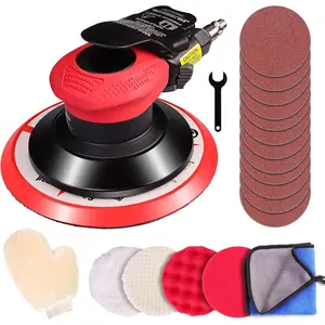 pneumatic Air Sander 5/6 Inch DA Palm Sander for auto , High Speed Random Orbital Sander for Woodworking & Auto Polishing (6 Inch)
