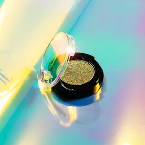 Holo-Queen Pressed Lit Lidz Eyeshadow | Stay Golden Cosmetics | Pearlescent Chrome with Pink and Gold Glitter Makeup