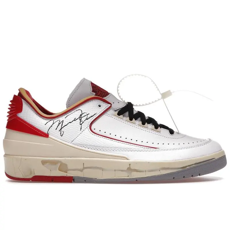 Jordan Men's 2 Retro Low SP Off-White White Red Basketball Shoes, from StockX