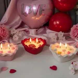 Valentine Heart Candles - Limited Edition Hand-Poured in Small Batches with Creamy Soy Wax and Playful Heart Details