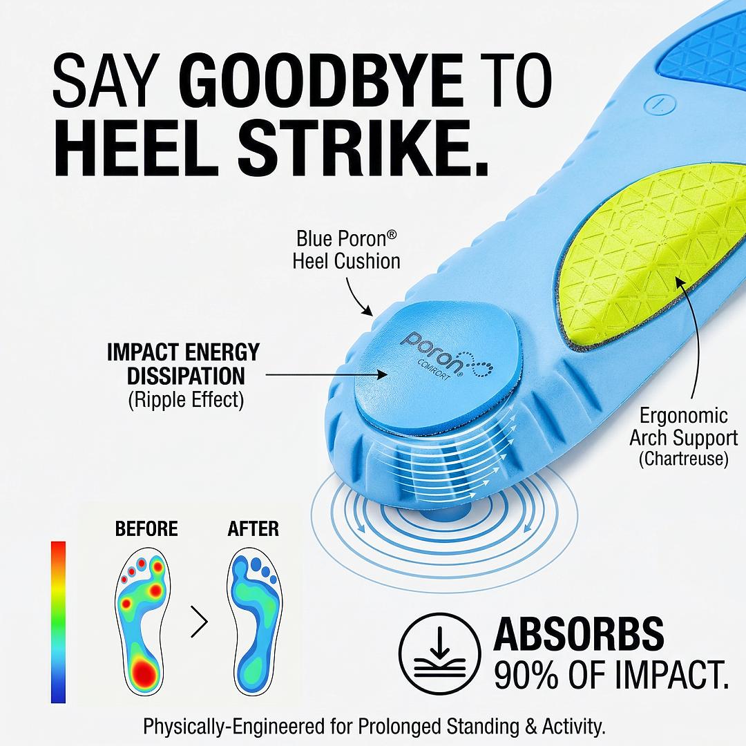VIPARK Arch Support Insoles with Cushioning and Shock Absorption for Work Walking