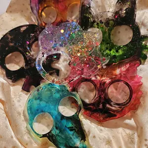 Cute Animal and Skull Keychains Custom Color Options Glittery Design for Unique Accessories