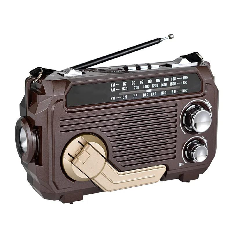 Emergency Weather Alert Radio Hand Crank Radio Emergency Weather Radio Portable Power Bank Usb/Solar/Hand Crank Charging, Bluetooth Loud Volume