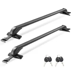 VEVOR Roof Rack Cross Bars, Universal Fit for Naked Roofs Without Raised Rails/Flush Rail/Black Moldings, 165 LBS Capacity, Lockable Heavy Duty Aluminum Crossbar Racks Roof Rail Rooftop Luggage Canoe
