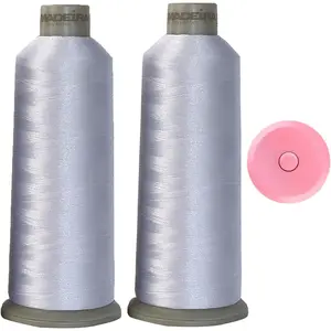 Madeira Embroidery Thread - Madeira 1801 - (2 Pack) White Embroidery Thread - 5500Yd for  Purpose Sewing - Cone - Huge Spool Embroidery with  Tape Measure