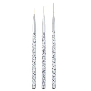 3PCS Nail Art Liner Brushes – Fine Detail Striping Brushes for Gel, Acrylic, UV Nails, Short Strokes & Elongated Lines