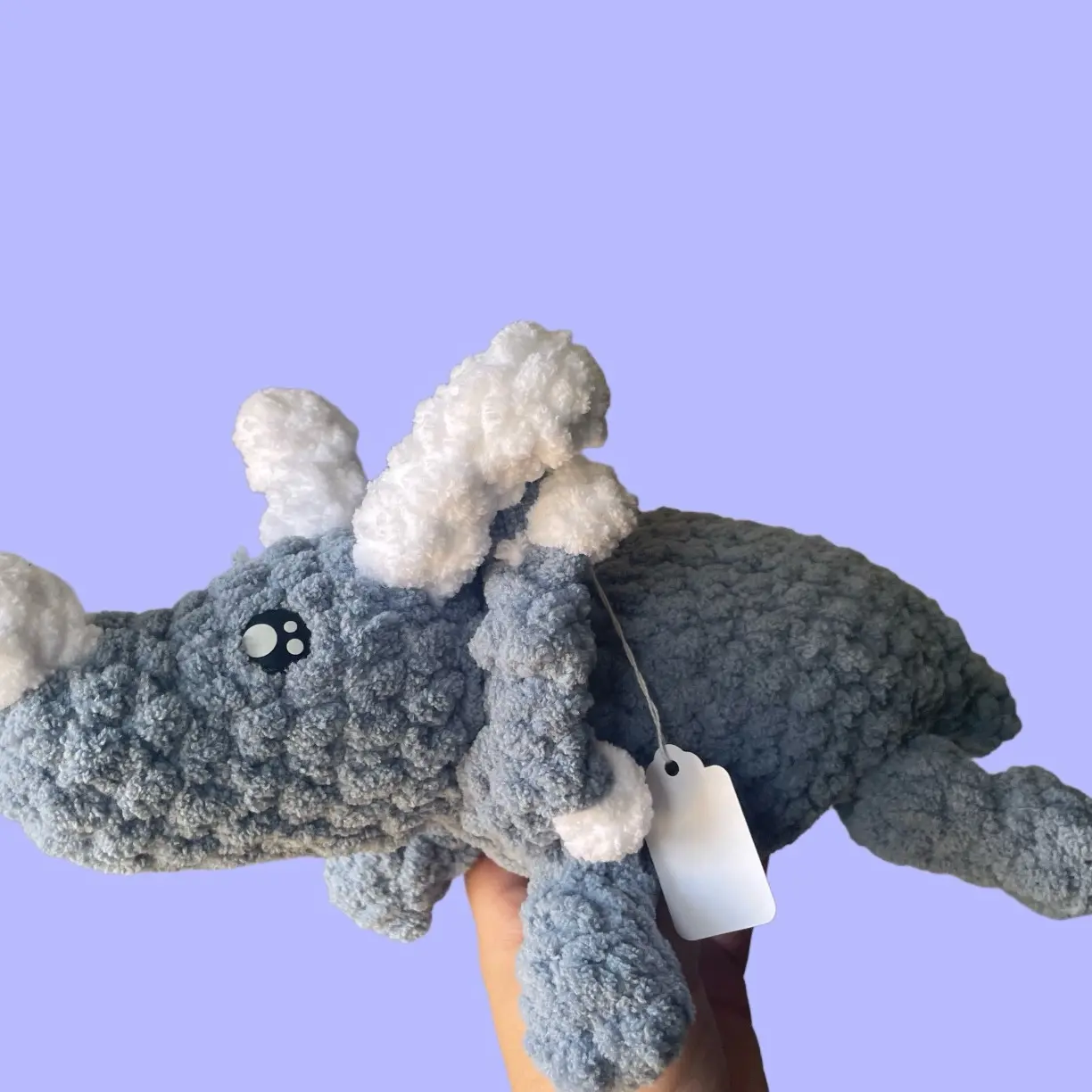 Crochet triceratops plushy