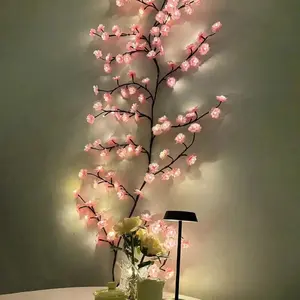Cherry Blossom Shaped LED String Light, 1 Count Multipurpose Creative DIY 144 LED Cherry Blossom String Light, USB LED Lights for Bedroom Decor, Universal Decorative Light for Home Party Wedding,