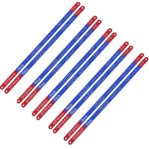 10 Pack Premium Hacksaw Blades, Wiojided 24 TPI - 12 Inches Professional High-Carbon Steel Hacksaw Replacement Blade for Cutting Steel Wire, Piping, Wood and Other Materials