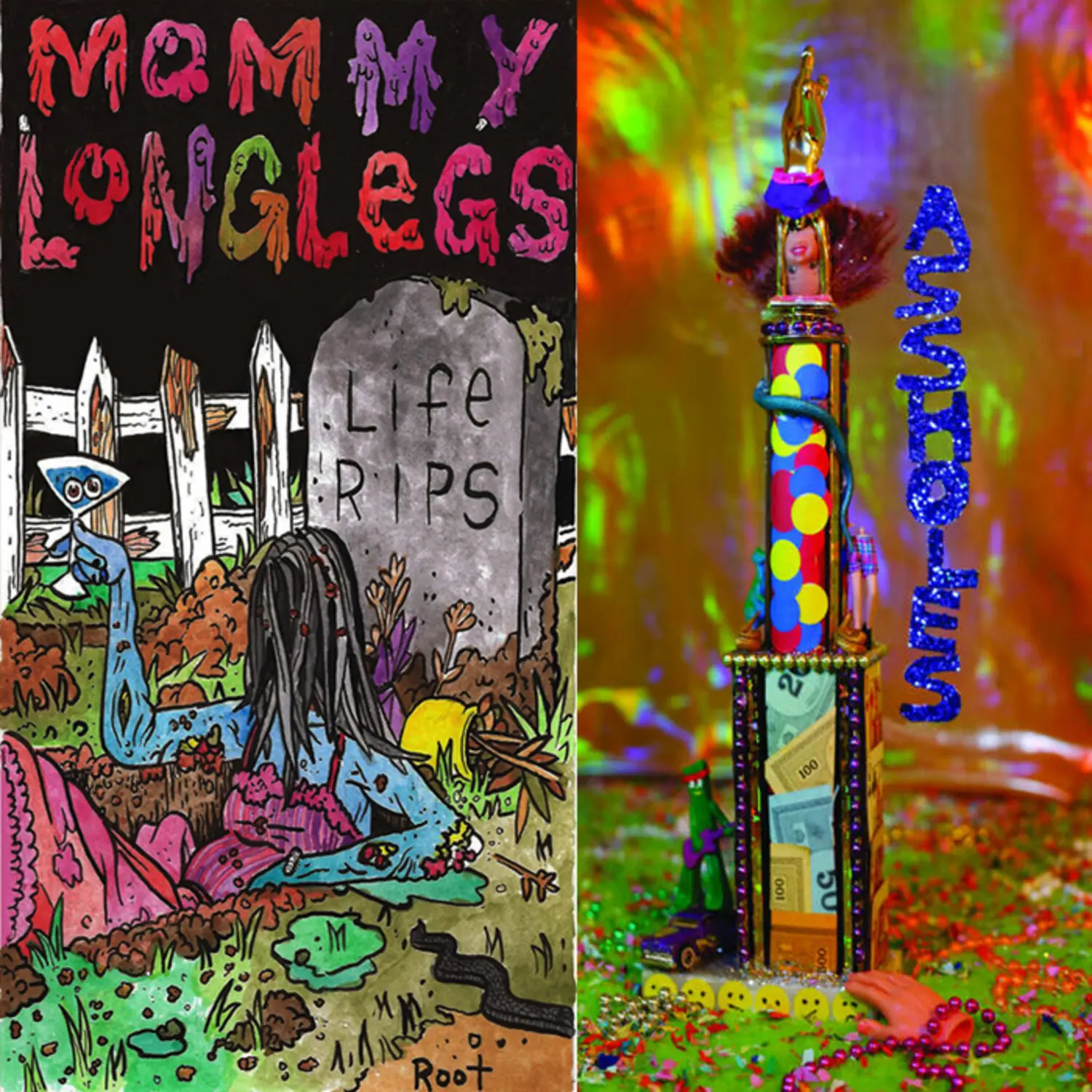 Mommy Long Legs - Life Rips / Aholes  [VINYL RECORD - LP] Explicit, Colored Vinyl, Orange, Rmst