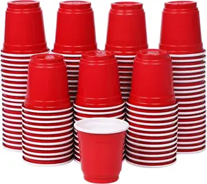 120ct 2oz Mini Disposable Shot Cups, Small Red Plastic Party Cups for Parties, Games & Events