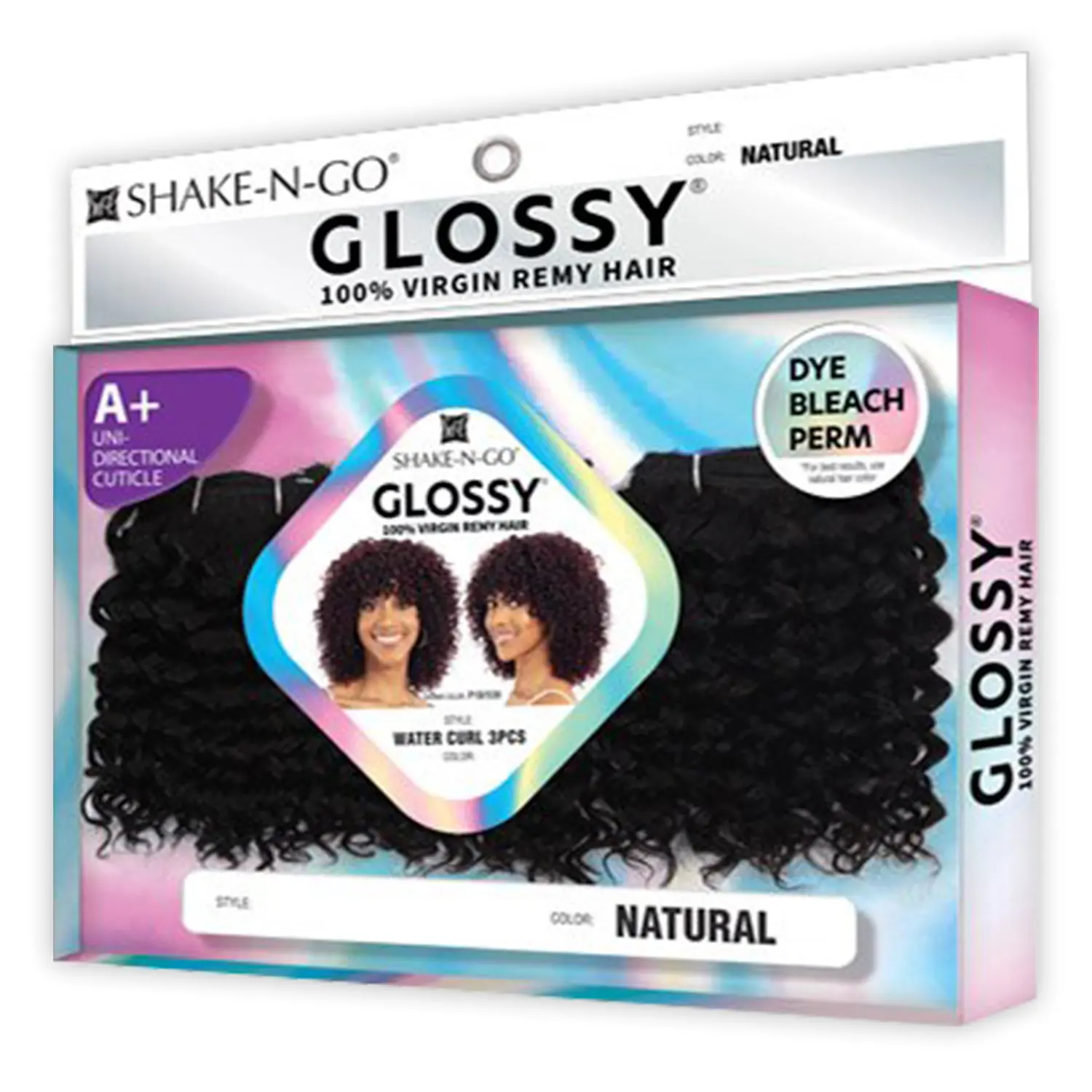 Shake-N-Go Virgin Remy Hair Weave Glossy 3Pcs Water Curl