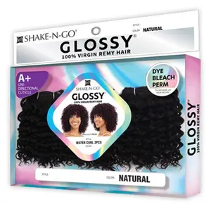 Shake-N-Go Virgin Remy Hair Weave Glossy 3Pcs Water Curl