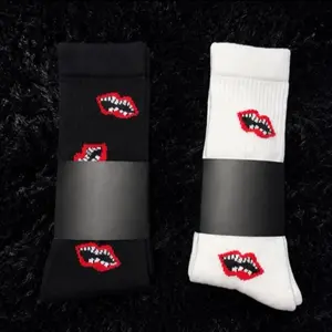 Women's Mid-Calf Fire Trendy Red Lip Socks, 1-Pair Womenswear Accessory