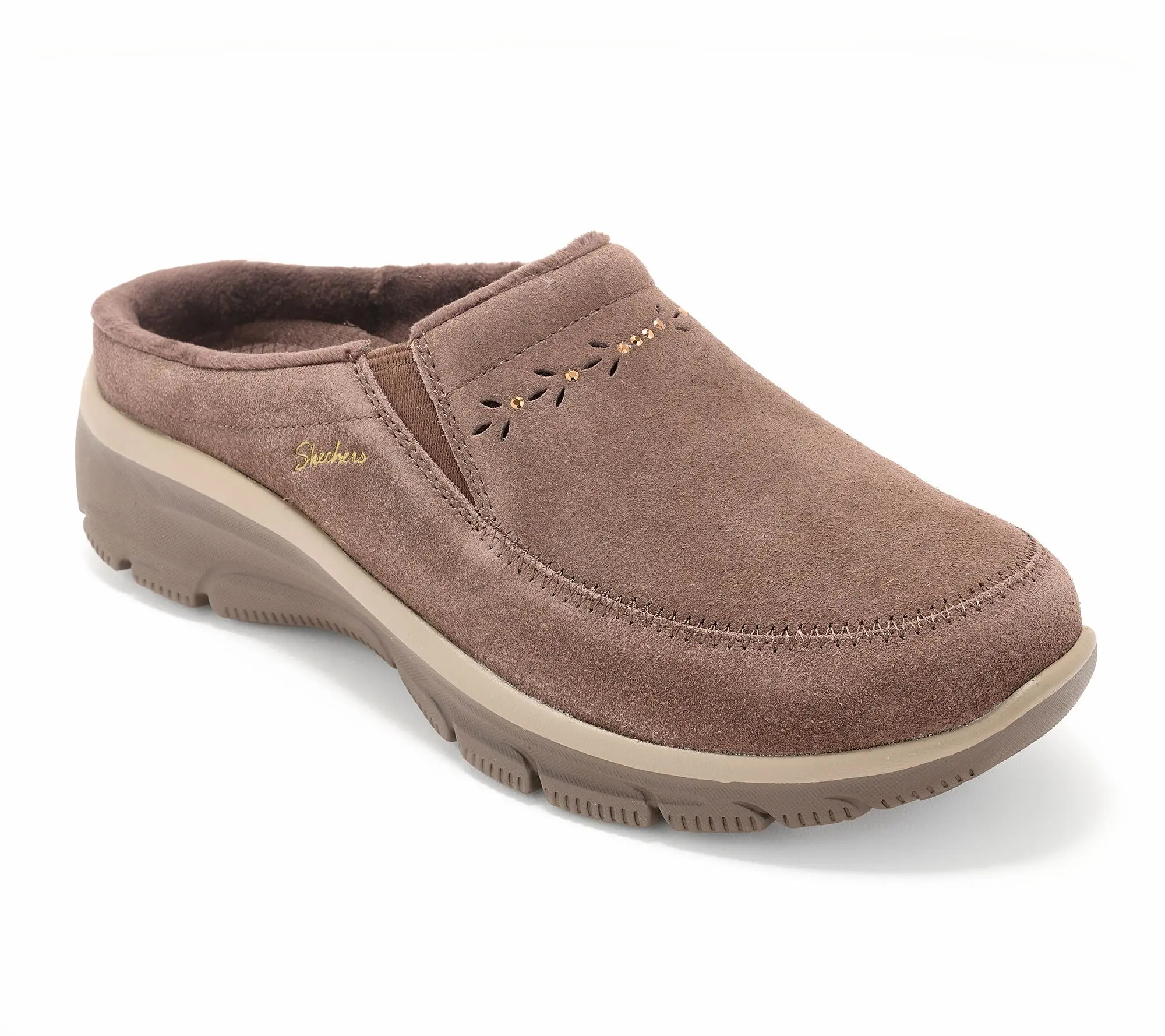 Skechers Easy Going Water-Repellent Studded Suede Clogs Skechers Easy Going Water-Repellent Studded Suede Clogs