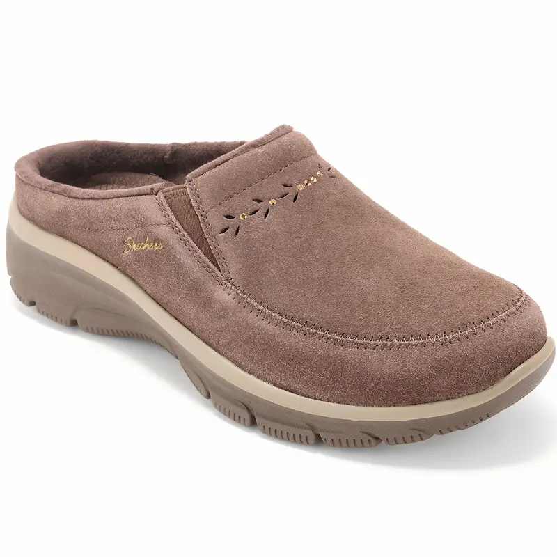 Skechers Easy Going Water-Repellent Studded Suede Clogs