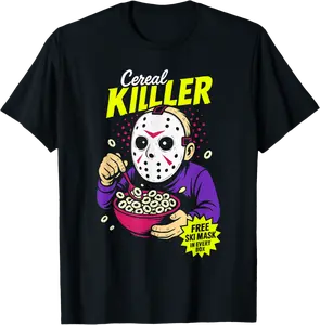 Cereal Killer Horror Parody Slasher Aesthetic Creepy Art T-Shirt - Feliciabr Shop 53B0F3TRB9G9