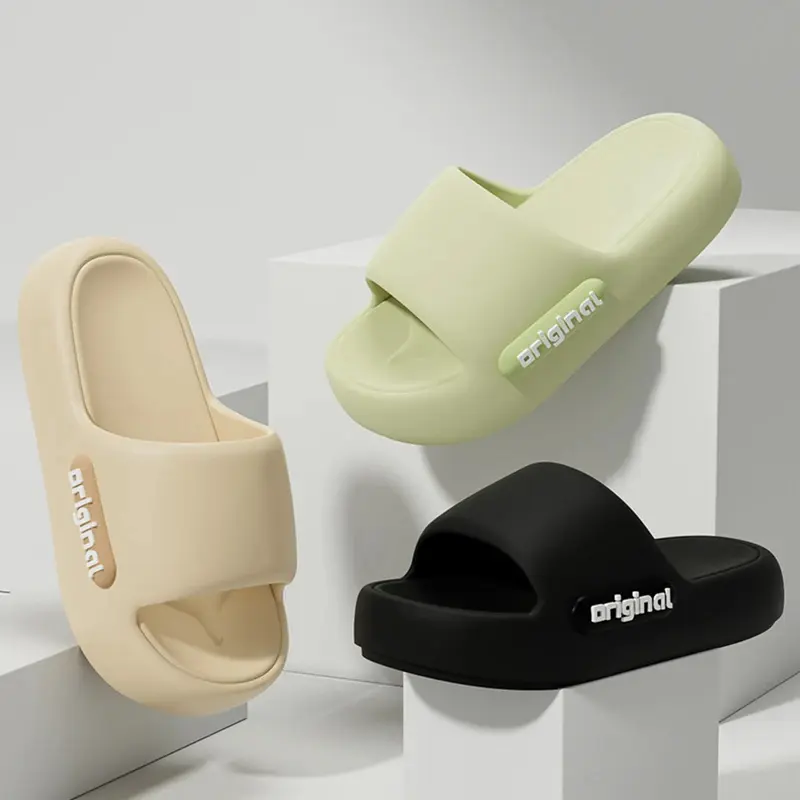 Women's Thick Sole EVA Slide Sandals, Comfortable Platform House Slippers, Soft Cushion Open Toe Indoor Outdoor Slides