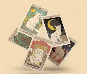 Cats Rule The Earth Tarot and Guidebook - Cat-Themed Ancient Mysticism with Feline Illustrations for Tarot Learning and Daily Card Pull