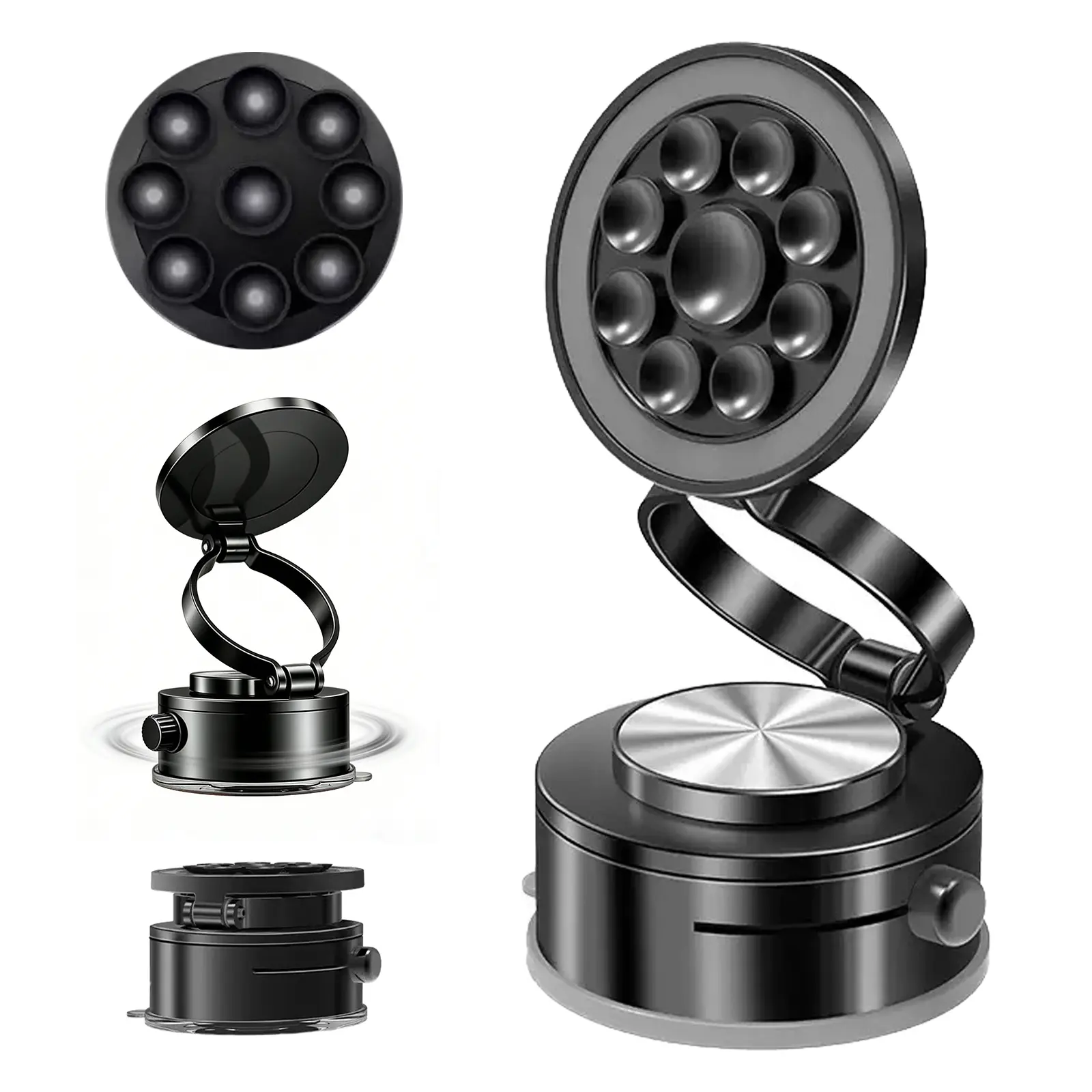 Magnetic Phone Holder for Car,Silicone Suction Cup Mount,360° Adjustable Designed for MagSafe Phone,General for Android,No need for a magnet sheet
