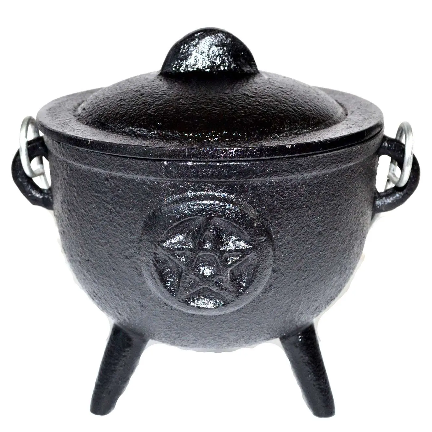 Pentagram Cast Iron Cauldron — 4.5 Inch Wicca Altar Tool