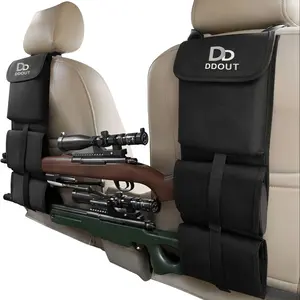 DDOUT 2-Piece Truck Gun Rack Foldable Car Seat Back Gun Rack Adjustable Backseat Storage Bag for Most Vehicles SUVs Pickups Jeeps Sedans