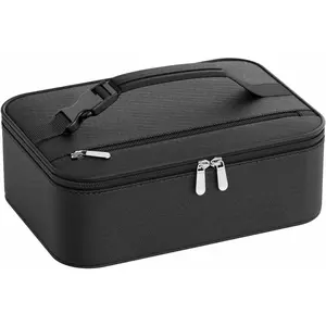 Small Lunch Box Insulated Lunch Bag for Women Men, Bento Kids Lunch Box, Compact Portable Thermal Meal Cooler Bags with Buckle Handle for Work & School, Black 5L