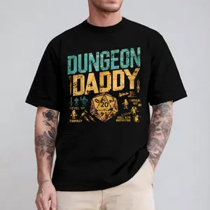 Funny D&D Dad shirt, Dunge0n Dad T-Shirt, Funny RPG Daddy Tee, Nerdy Father's Day Gift for Gamer, Dunge0ns and Drag0ns Sweatshirt
