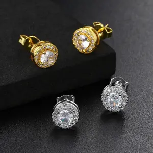 Shining Hip-Hop Earrings For Cartilage, Artificial Cubic Zirconia-Inlaid Earrings for Men and Women, Trendy Fashion Accessories Earrings Stud as Back to School Gift for Friends, Unique Birthday Gift