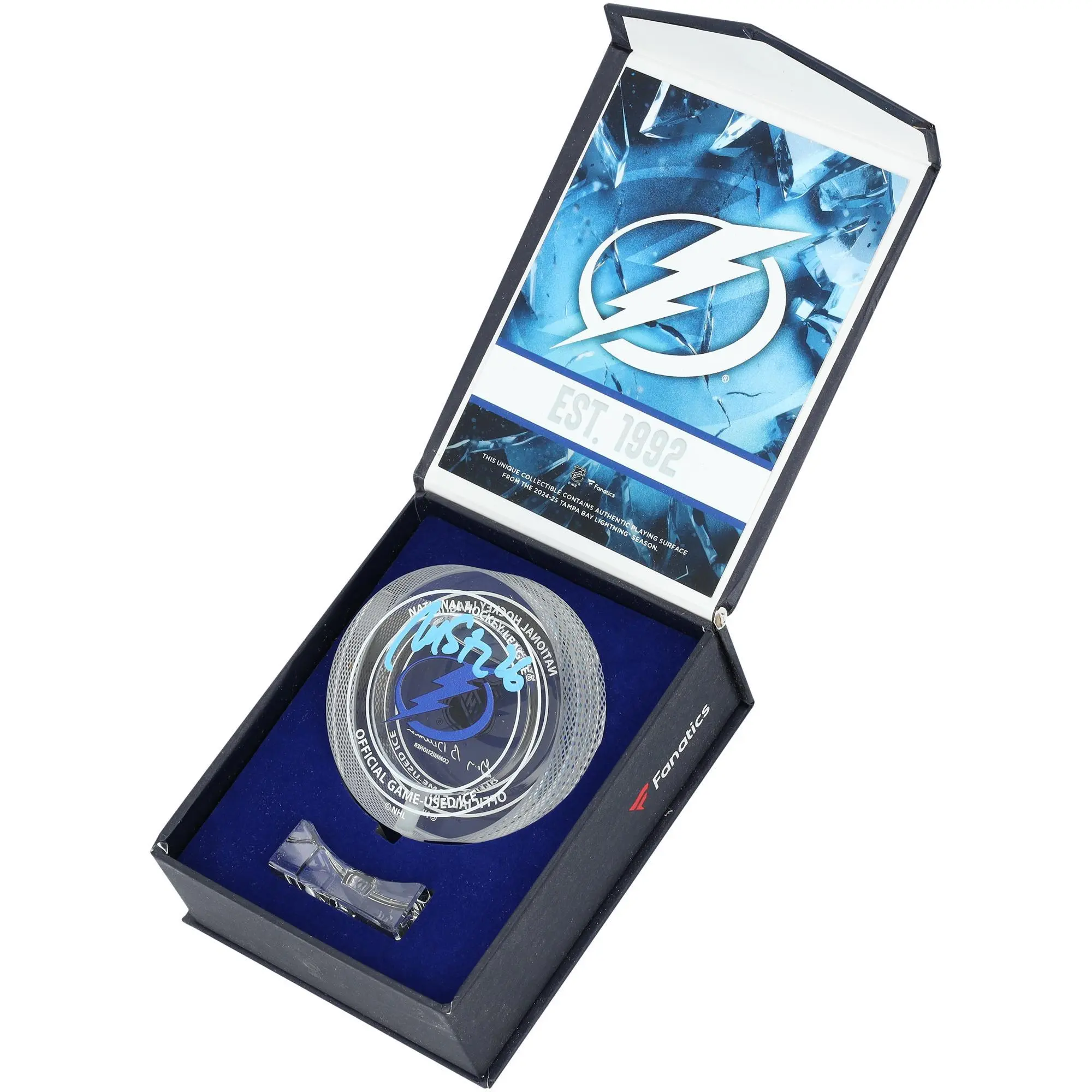 Martin St. Louis Tampa Bay Lightning Autographed Crystal Puck - Filled with Ice from the 2024-25 Season - Fanatics Authentic Certified