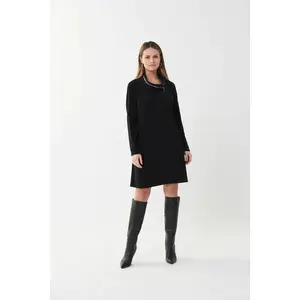 Joseph Ribkoff Black Zip Accent Dress