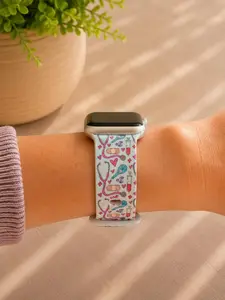 Cute Nurse Watch Band | Pink Medical Silicone Watch Strap | Nurse Life Watch Band | RN Healthcare Gift