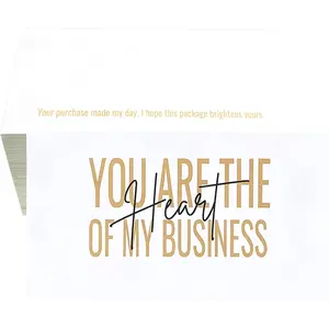 Thank you Cards you are the Heart of my business Cards Package Insert for online business Pack of 100 (100 Card white)
