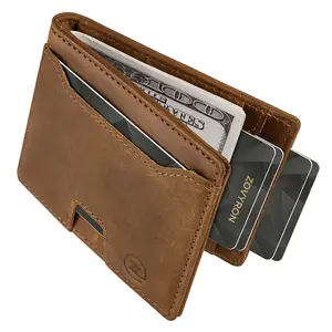 ZOVYRON Slim Bifold Wallet for Men - Leather Card Wallet with Money Clip RFID Blocking Front Pocket  Wallet