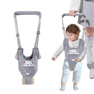 Baby Walking Harness, Handheld Kids Walker Helper with Detachable Crotch Adjustable Walker Harness Assistant Belt Baby Learning Walk Toddler Infant Walker 9-24 Months (Grey)