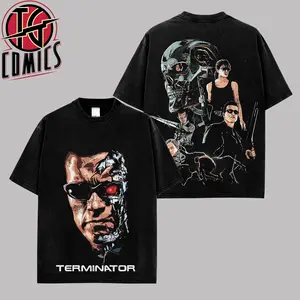 [IG] Terminator T-800 Graphic Premium Cotton T-Shirt (Made In US), The Terminator Franchise Graphic Tee, Skynet Fans Shirt, Movie Fans Outfit, Gift For Hero Fans