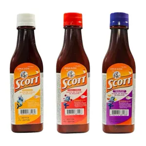 Emulsión de Scott Tradicional - Cereza - Frutas tropicales 180 ml - Vitaminas A y D - Aceite de Hígado de Bacalao