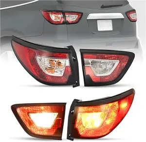 HECASA 4 Pcs Tail Lights Compatible with 2013-2017 Chevy Chevrolet Traverse Replacement for GM2805112 Tail Brake Lamp Clear Lens Red Housing Rear Light Lamp Inner & Outer Driver & Passenger Side
