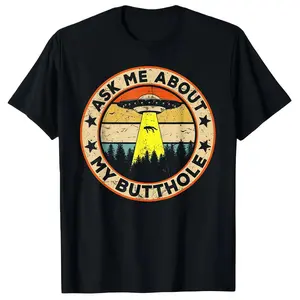 Mens Graphic Tee UFO Alien Abduction Print Casual Design T Shirt Streetwear Crewneck Short Sleeve Soft Cotton Breathable Relaxed Fit Daily Wear Funny Golf Outdoor Meme Gift Trendy Fashion Top