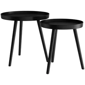 Lavish Home Pair Nesting Accent Tables with Tray Top Lavish Home Pair Nesting Accent Tables with Tray Top