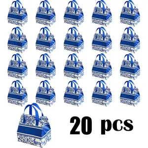 Royal Blue Insulated Tote with Floral Design | Leak-Proof Thermal Bag to Keep Meals & Drinks Perfect for Office, Picnics & Delivery