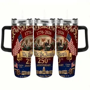 USA 250th Anniversary Commemorative Tumbler (1776-2026) - 20oz 40oz Patriotic Insulated Travel Mug with Lid, Perfect Gift for History Lovers & Patriots