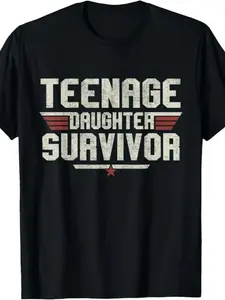 Funny Mom Dad English T-Shirt, Family Humorous Gift, Ideal for Dad or Mom, Retro Design for Casual Wear for Men