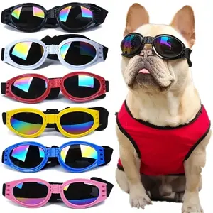 1pc YIYUANPET Adjustable Dog Fashion Glasses with Strap - Stylish UV Protection for Small to Medium Breeds, Foldable Pet Goggles in Black, White, Orange, Pink, Blue & Yellow Frames, Pet Fashion Accessory | Adjustable Dog Glasses | Flexible