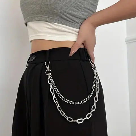 Women's Fashion Chain Belt, Casual Waistband for Jeans, Fashion Belt for Party, Daily Clothing Decor, Trendy All-match & Exquisite Belt for Birthday Gift, Street Style Belt, Casual Dress Belt, Design Belt, Casual Style Belts