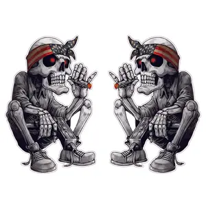 Skeleton American Flag Bandana pairs Decal