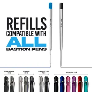 BASTION Replacement Ink Cartridge for Bolt Action Pens - Standard & Gel G2 .05 mm Fine Tip
