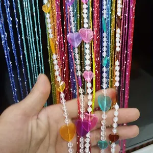 A Colorful Heart Bead Curtain with Tassels, Home Ornaments, Suitable for Decorating Doors, Living Rooms, Bedrooms, Weddings, Halloween, Christmas, Valentine'S Day, Mother'S Day, Birthdays, Parties, And Homes