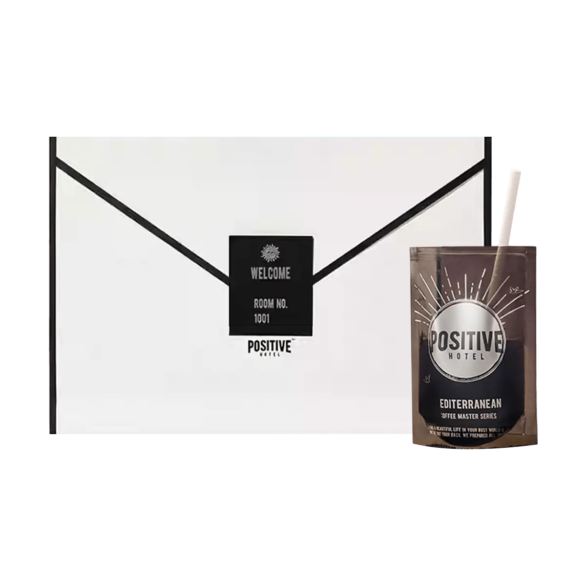 Positive Hotel Mediterranean Coffee Master Freeze-Dried Instant Black Coffee - Medium Roast, Dark Chocolate Mood, 7 Bags (80.5g)