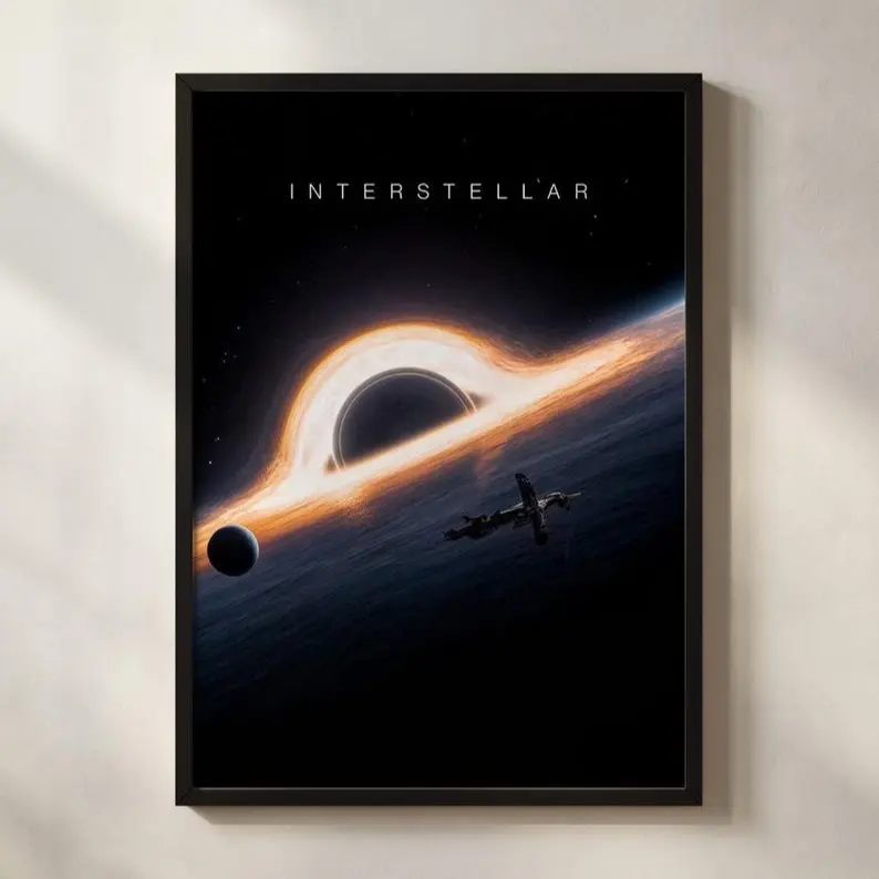 Interstellar Movie Poster, Minimalist Movie Poster,  High Quality Paper Poster,  Interstellar Classic Film Poster Print